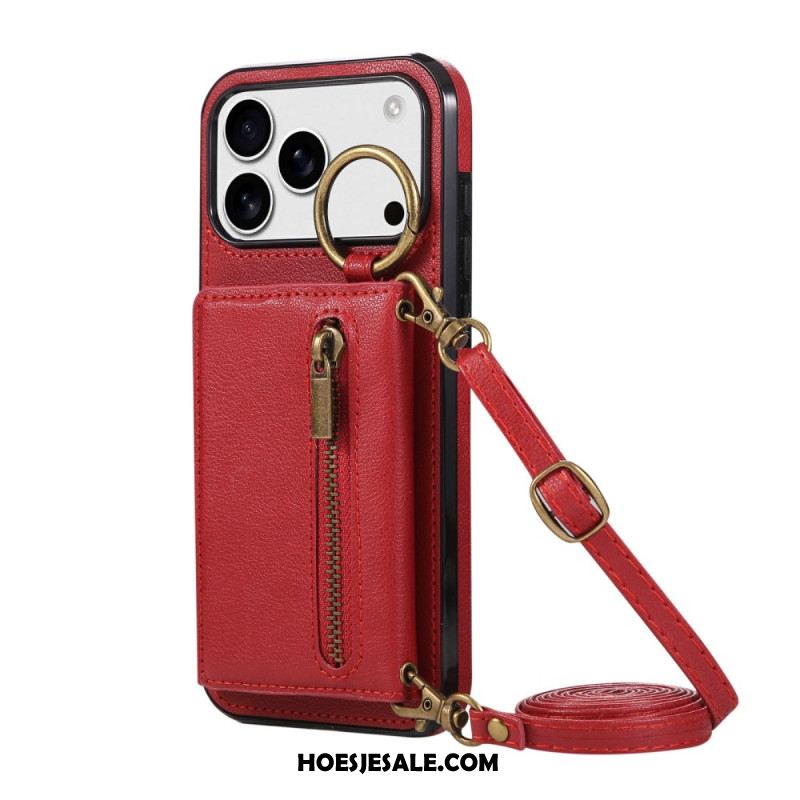 Hoesje iPhone 17 Pro Max Portemonnee En Schouderriem