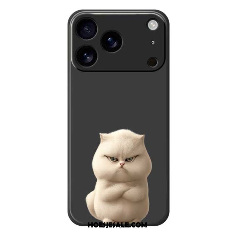 Hoesje iPhone 17 Pro Vloeibare Siliconen Met Boze Kat