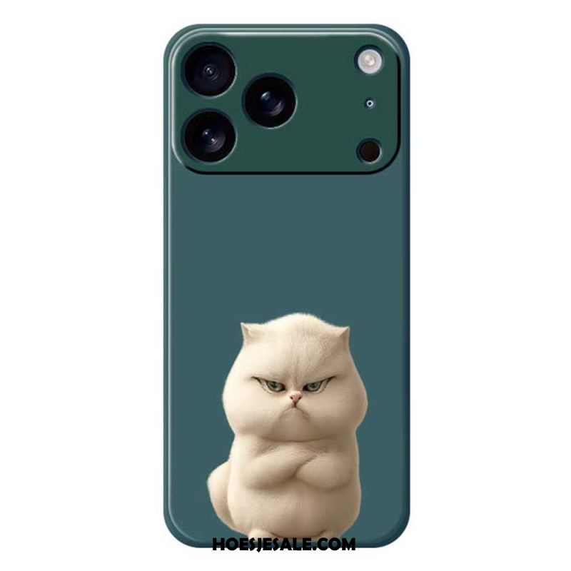 Hoesje iPhone 17 Pro Vloeibare Siliconen Met Boze Kat