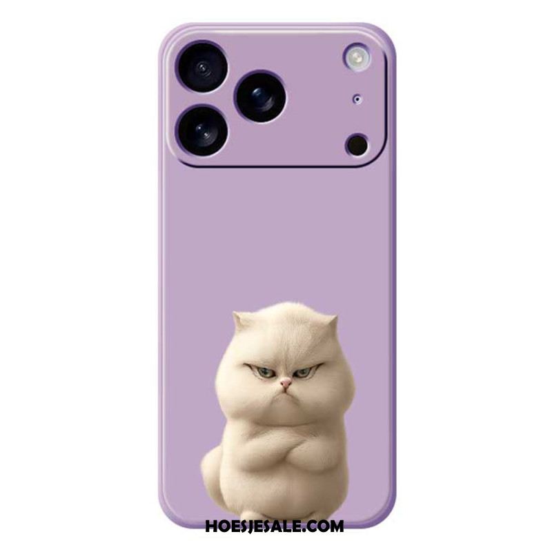 Hoesje iPhone 17 Pro Vloeibare Siliconen Met Boze Kat