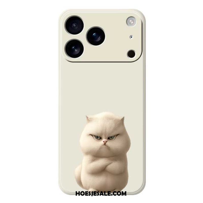 Hoesje iPhone 17 Pro Vloeibare Siliconen Met Boze Kat