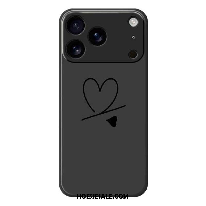 Hoesje iPhone 17 Pro Vloeibare Siliconen Met Hartje