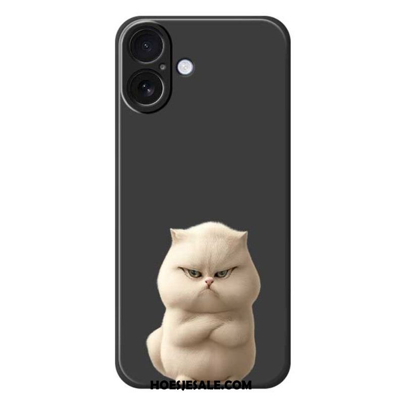 Hoesje iPhone 17 Vloeibare Siliconen Angry Cat Bescherming Hoesje