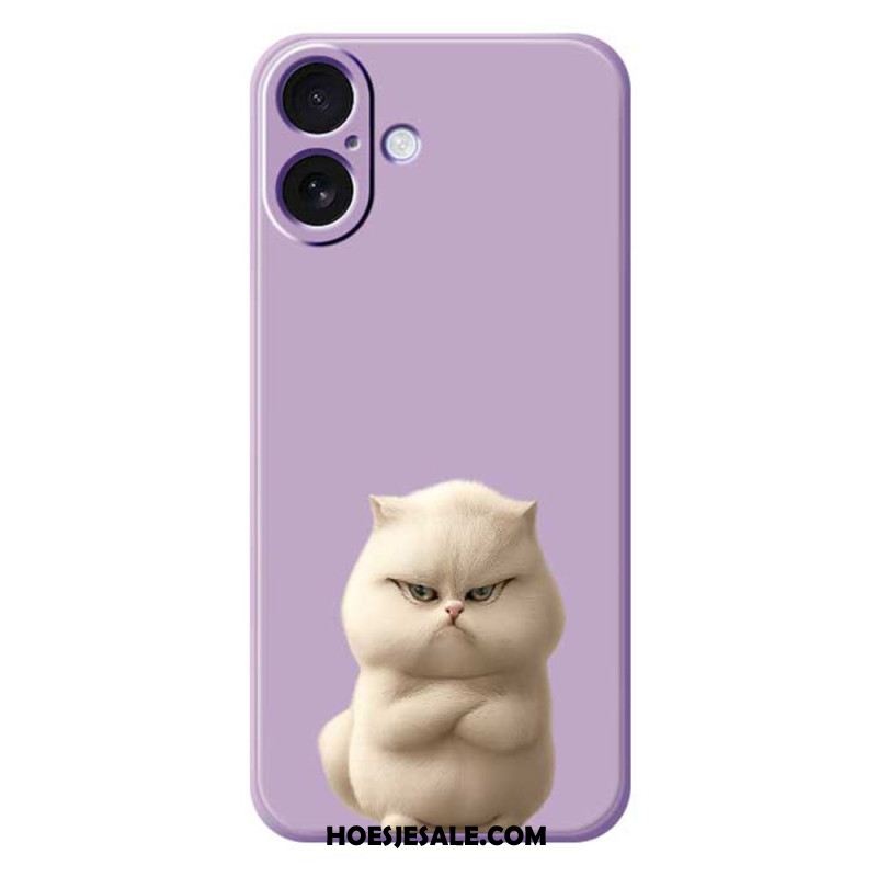 Hoesje iPhone 17 Vloeibare Siliconen Angry Cat Bescherming Hoesje