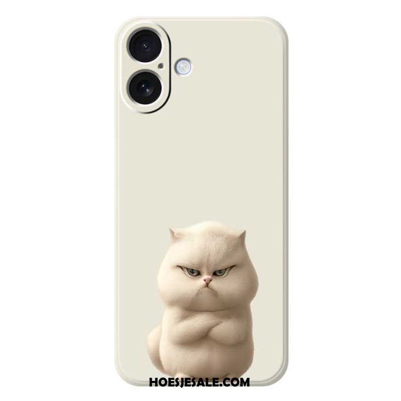 Hoesje iPhone 17 Vloeibare Siliconen Angry Cat Bescherming Hoesje