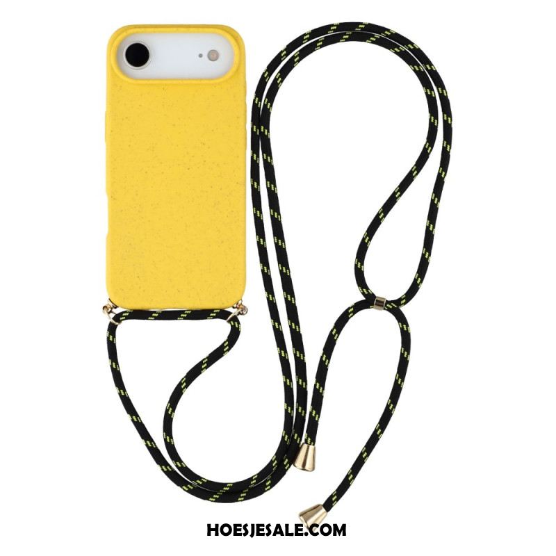 Hoesje iPhone Air Met Siliconenkoord En Tarwevezel