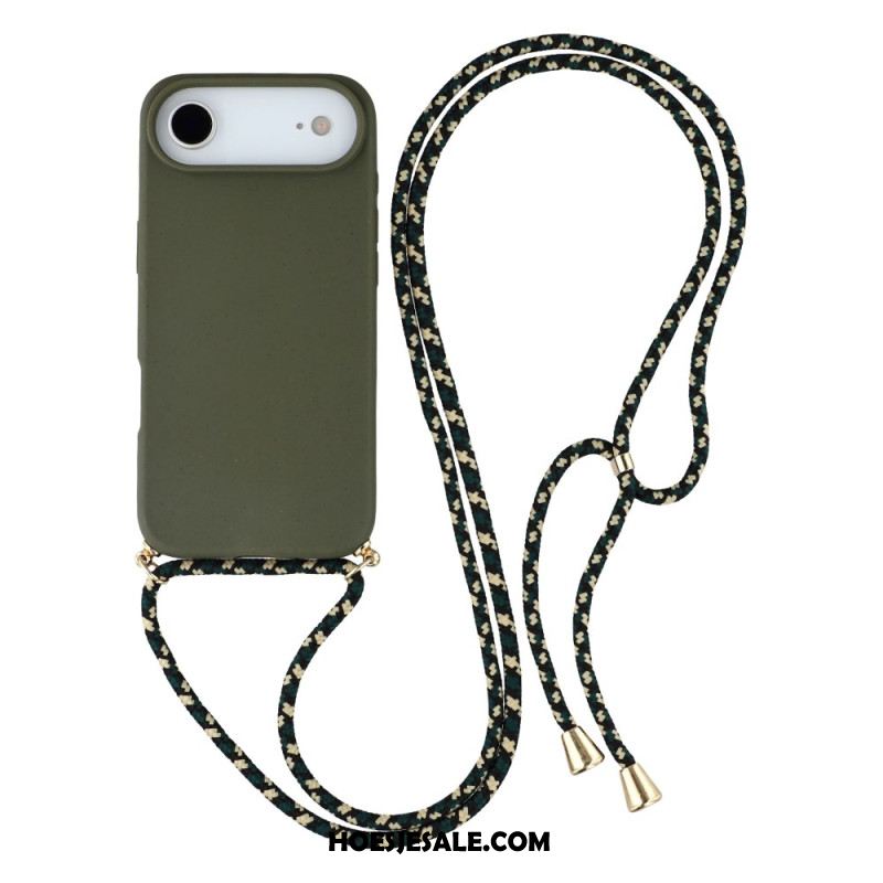 Hoesje iPhone Air Met Siliconenkoord En Tarwevezel