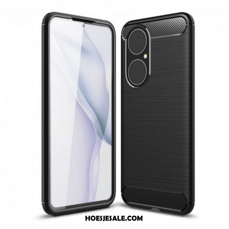 Hoesje voor Huawei P50 Geborstelde Koolstofvezel