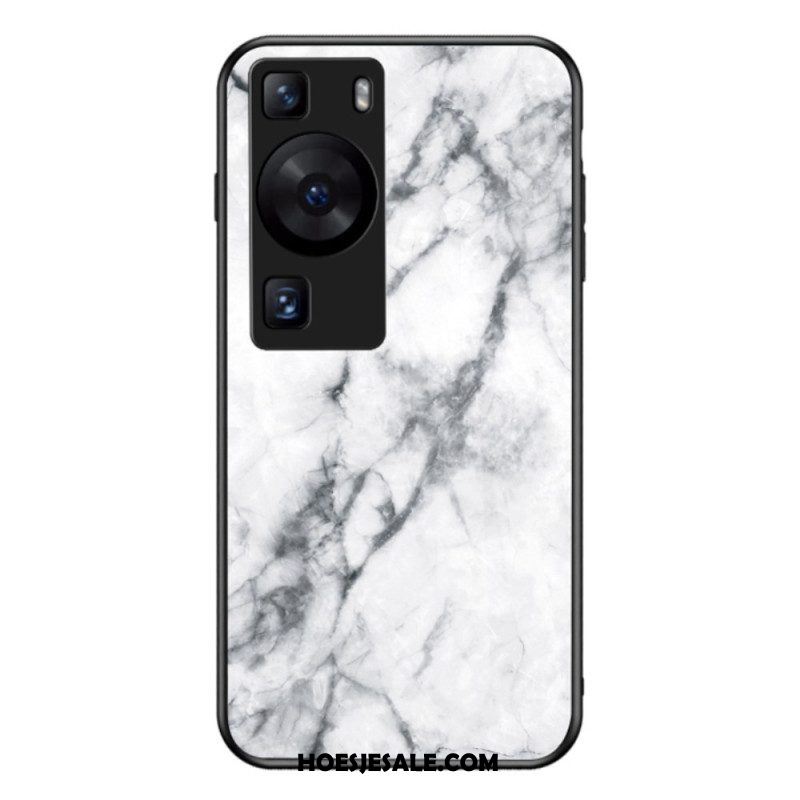 Hoesje voor Huawei P60 Pro Marmer Gehard Glas