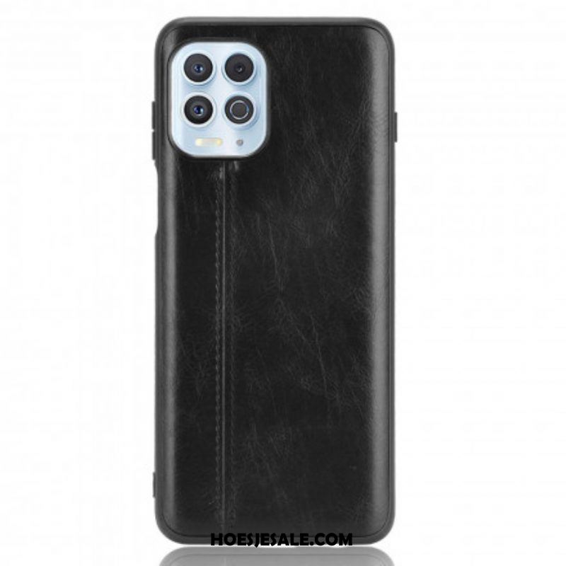 Hoesje voor Moto G100 Couture-leereffect