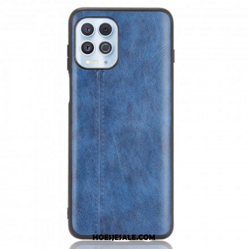 Hoesje voor Moto G100 Couture-leereffect