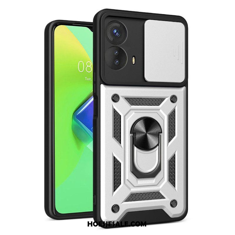 Hoesje voor Moto G73 5G Ringsteun En Lensbeschermer