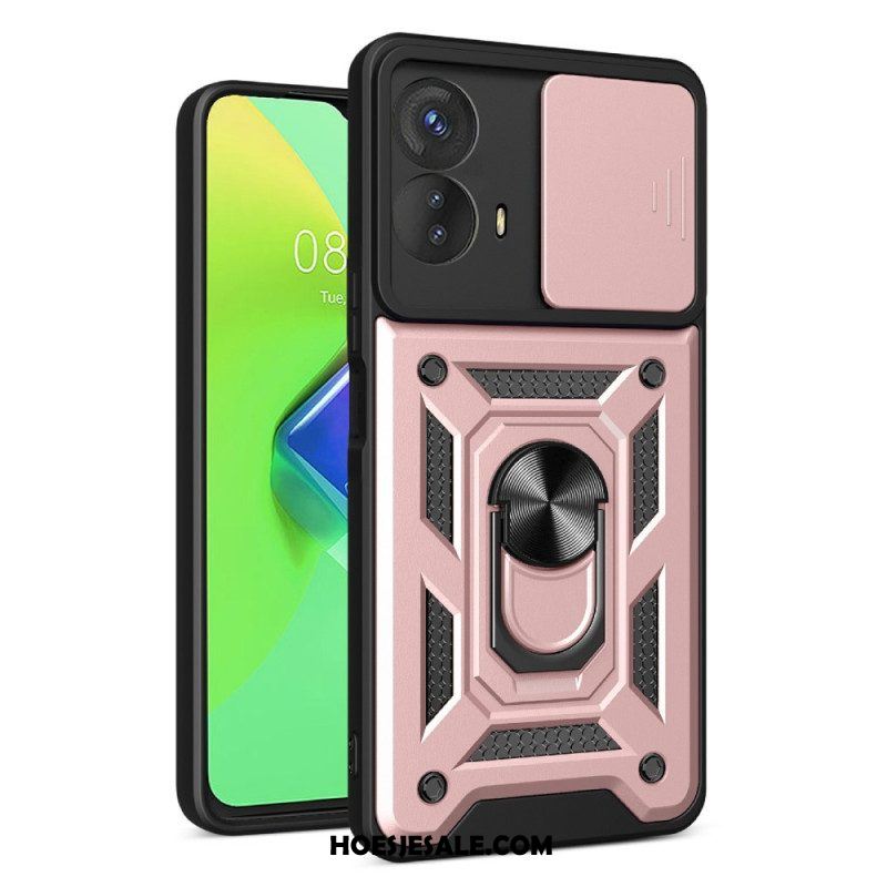 Hoesje voor Moto G73 5G Ringsteun En Lensbeschermer