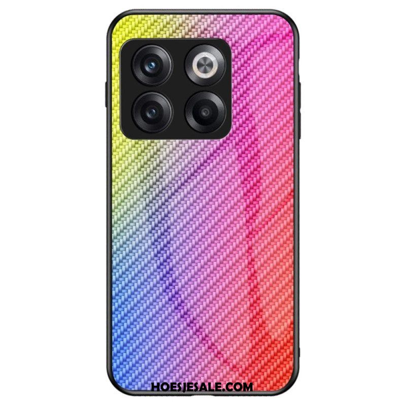 Hoesje voor OnePlus 10T 5G Koolstofvezel Gehard Glas