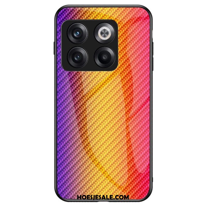 Hoesje voor OnePlus 10T 5G Koolstofvezel Gehard Glas