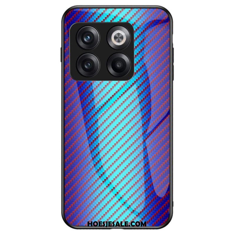 Hoesje voor OnePlus 10T 5G Koolstofvezel Gehard Glas