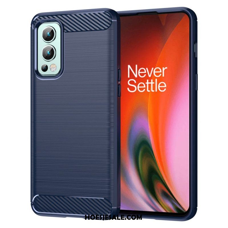 Hoesje voor OnePlus Nord 2 5G Geborstelde Koolstofvezel