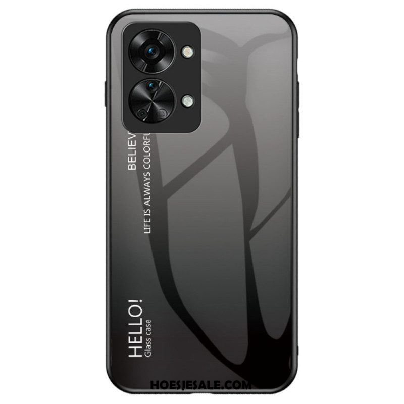 Hoesje voor OnePlus Nord 2T 5G Gehard Glas Hallo