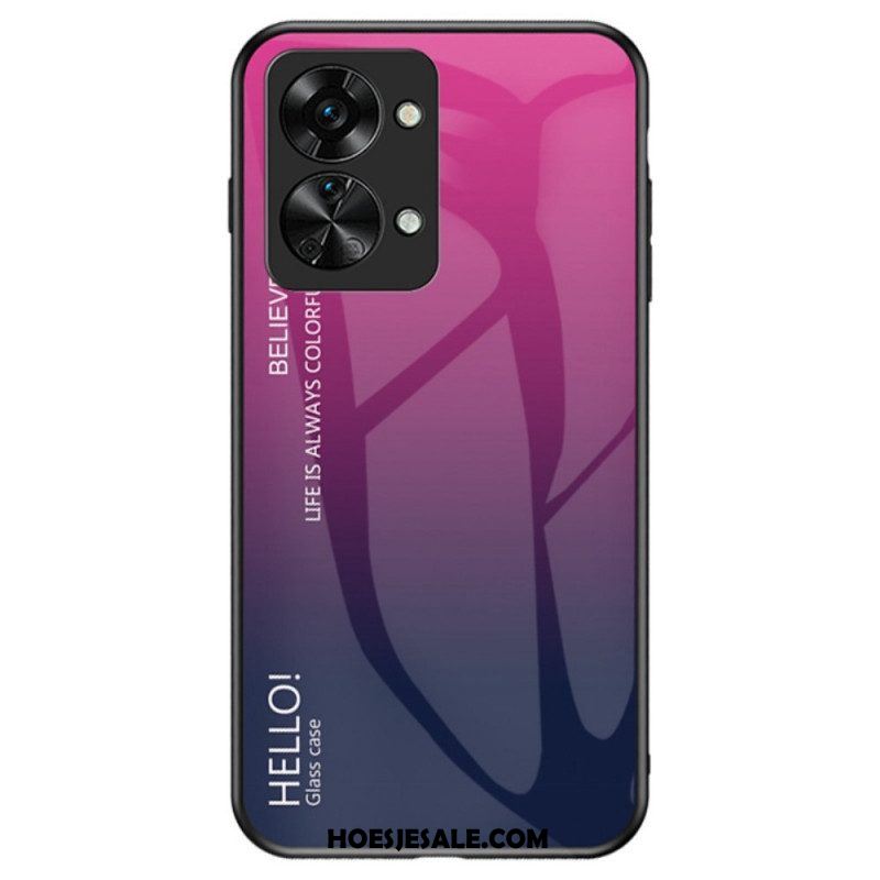 Hoesje voor OnePlus Nord 2T 5G Gehard Glas Hallo