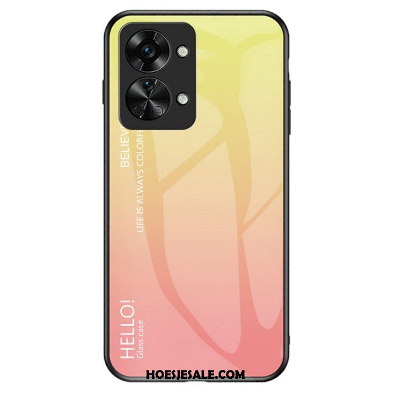 Hoesje voor OnePlus Nord 2T 5G Gehard Glas Hallo