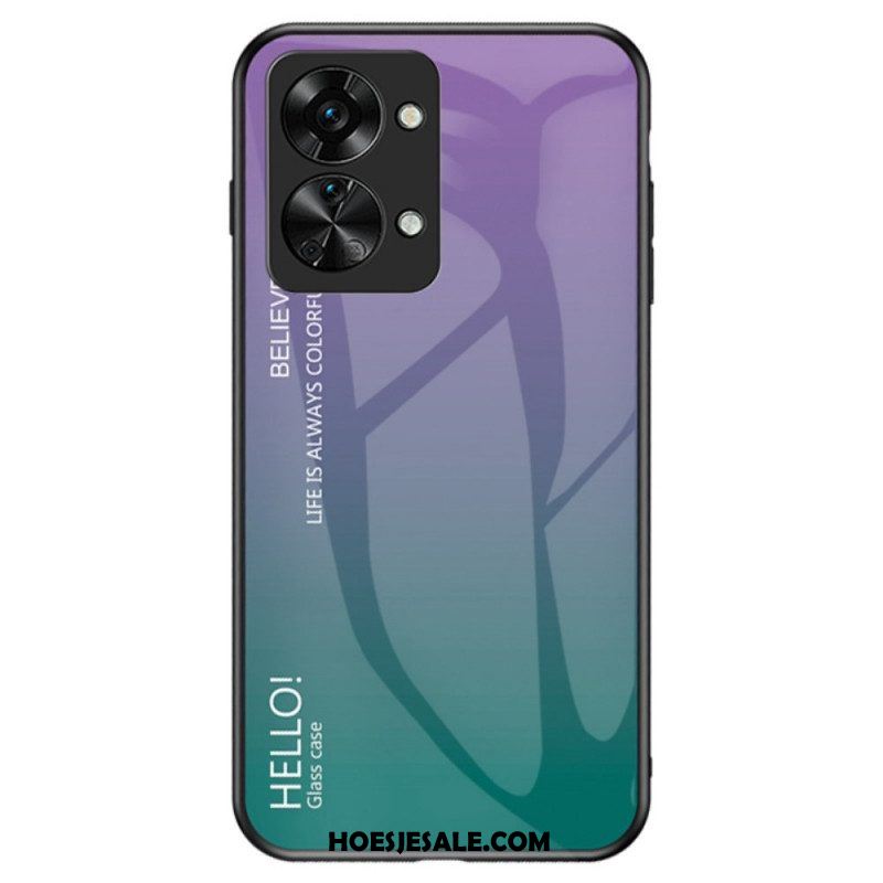 Hoesje voor OnePlus Nord 2T 5G Gehard Glas Hallo