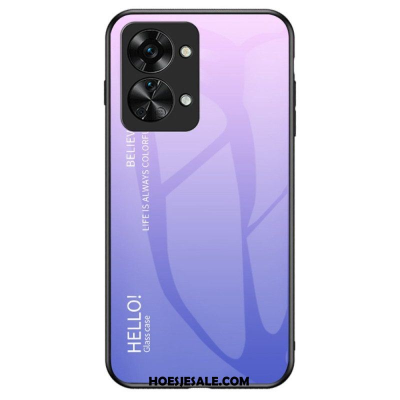 Hoesje voor OnePlus Nord 2T 5G Gehard Glas Hallo