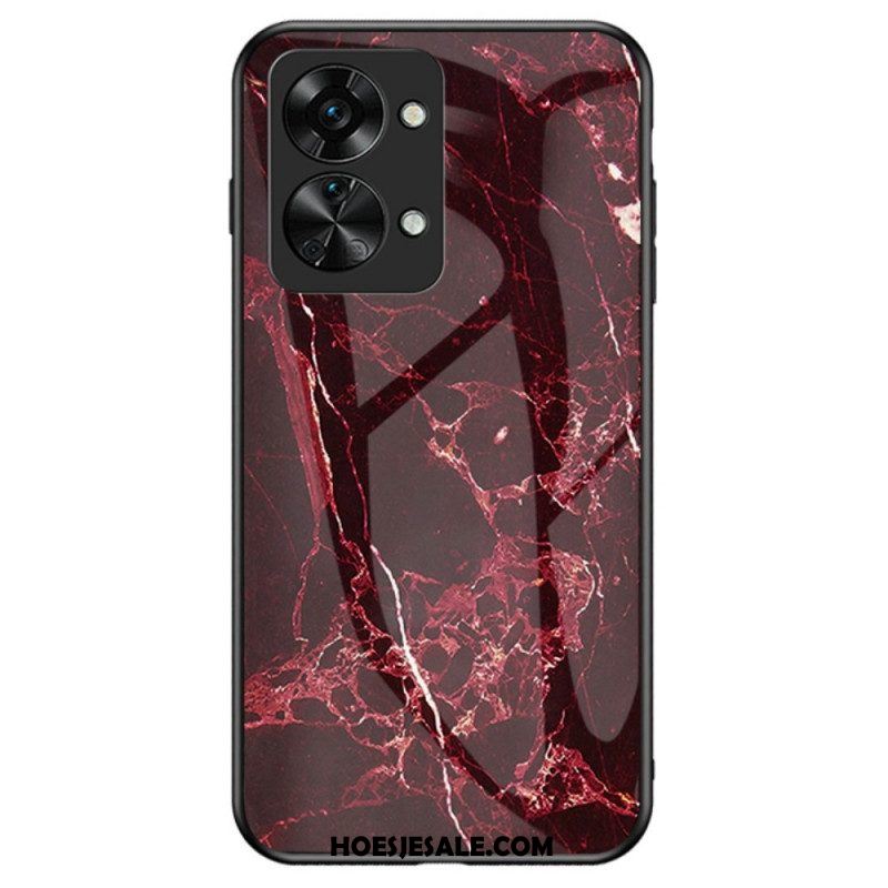 Hoesje voor OnePlus Nord 2T 5G Marmer Gehard Glas