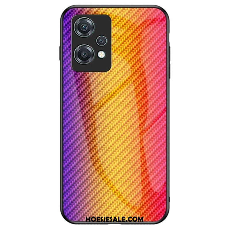 Hoesje voor OnePlus Nord CE 2 Lite 5G Koolstofvezel Gehard Glas