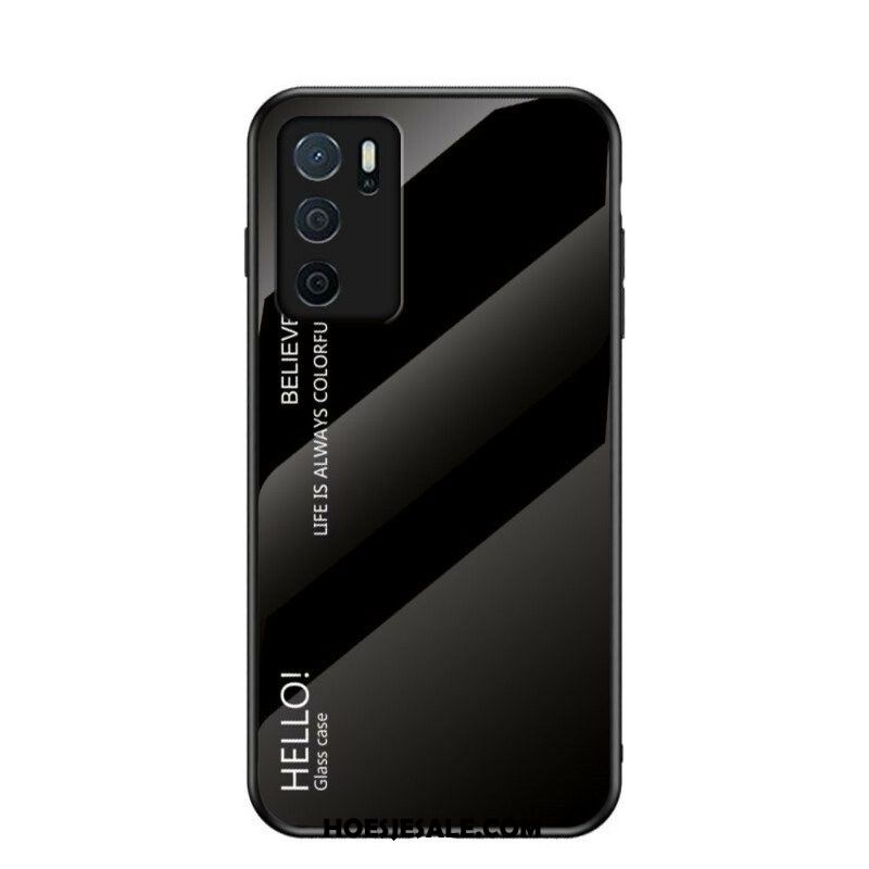 Hoesje voor Oppo A16 / A16s Gehard Glas Hallo