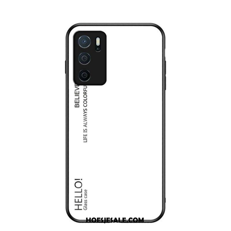 Hoesje voor Oppo A16 / A16s Gehard Glas Hallo