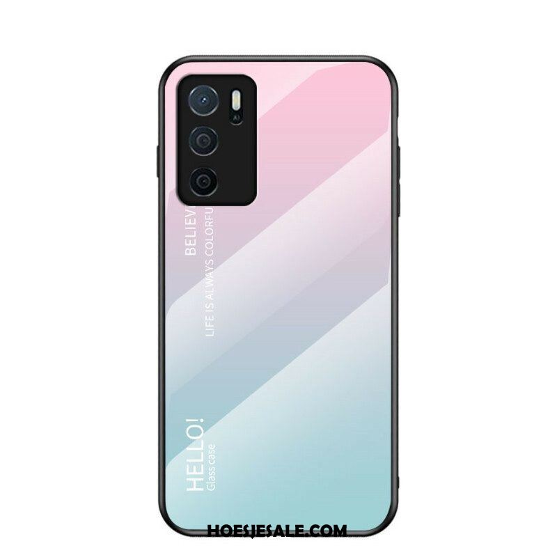 Hoesje voor Oppo A16 / A16s Gehard Glas Hallo