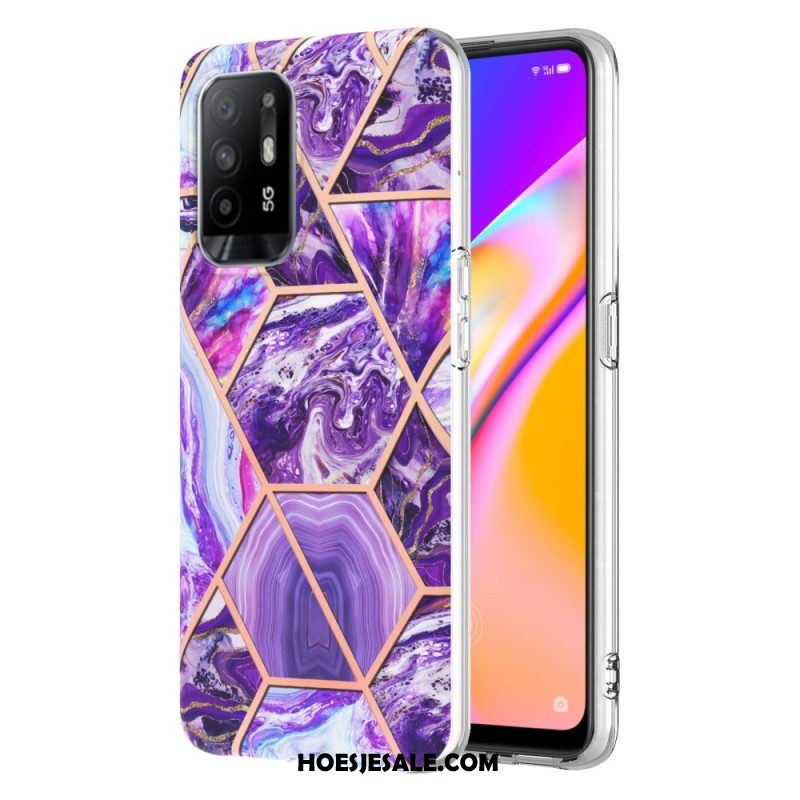 Hoesje voor Oppo A94 5G Flitsend Geometrisch Marmer