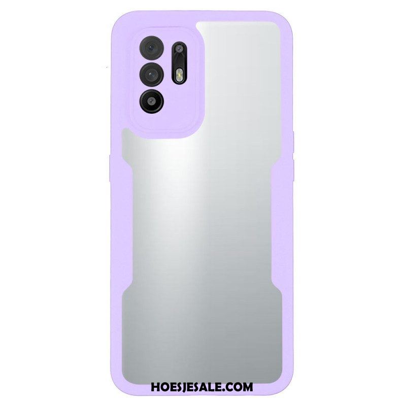 Hoesje voor Oppo A94 5G Hybride Transparant Gekleurde Randen