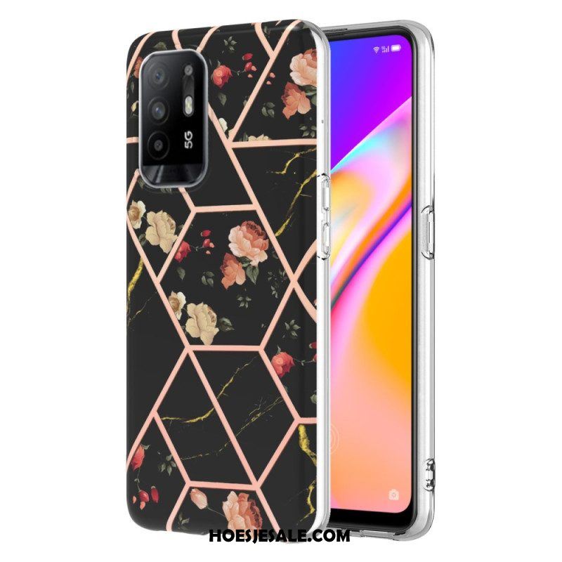 Hoesje voor Oppo A94 5G Kleurrijk Geometrisch Marmer