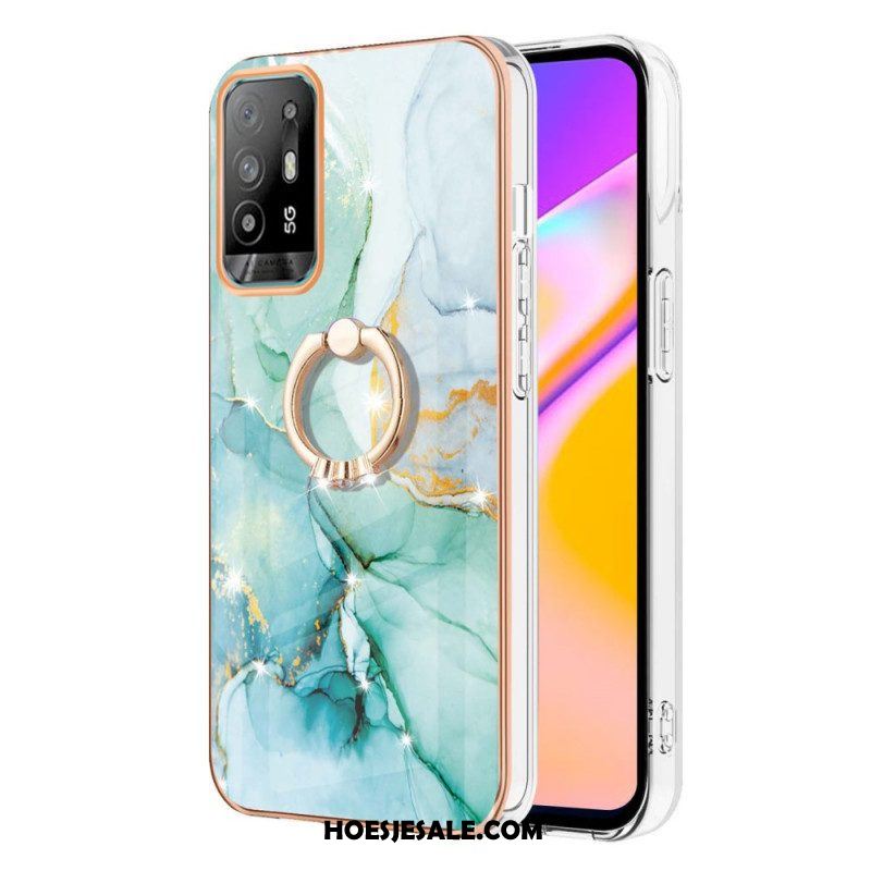 Hoesje voor Oppo A94 5G Marmer Met Ring