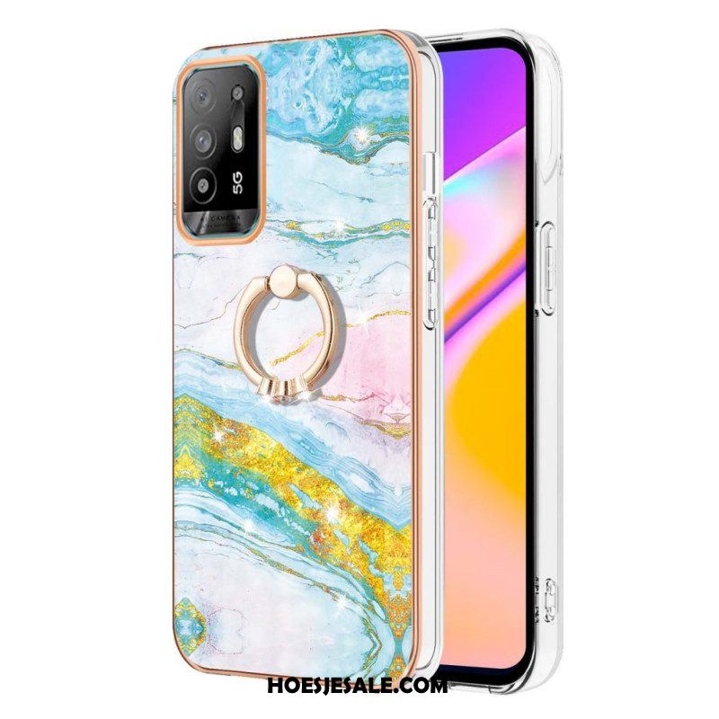 Hoesje voor Oppo A94 5G Marmer Met Ring