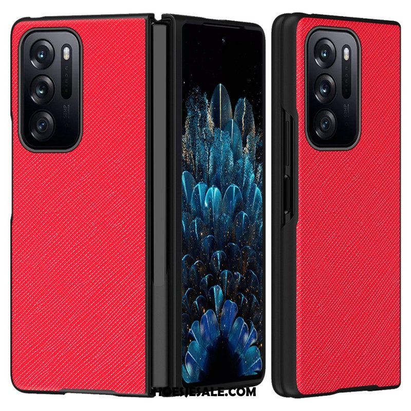 Hoesje voor Oppo Find N Getextureerd Lederen Ontwerp