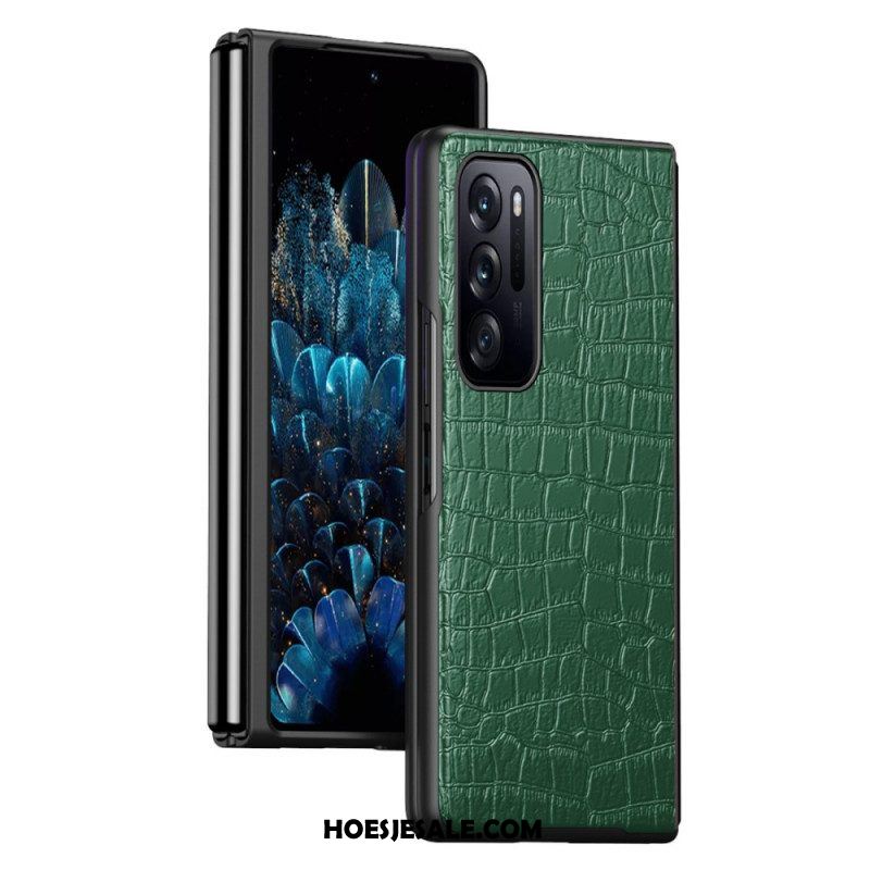 Hoesje voor Oppo Find N Krokodillenhuid-effect