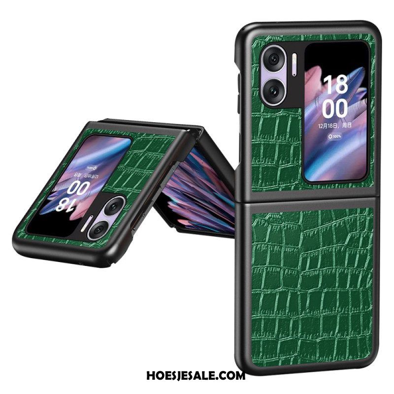 Hoesje voor Oppo Find N2 Flip Folio-hoesje Krokodil Textuur