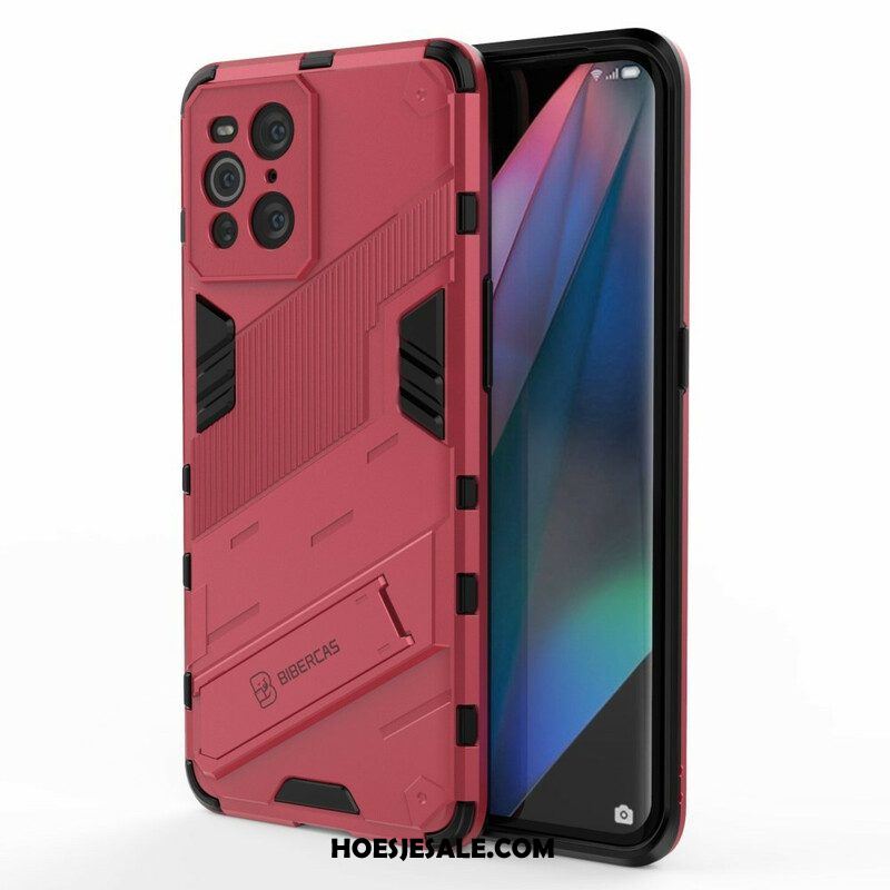 Hoesje voor Oppo Find X3 Pro Handsfree Afneembare Standaard Met Twee Standen