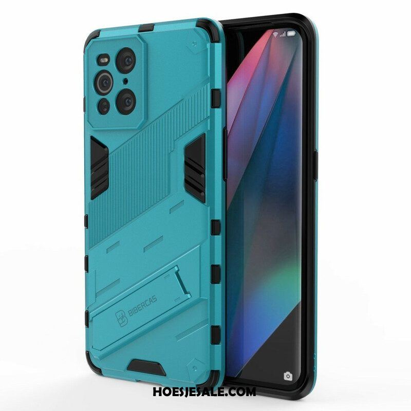 Hoesje voor Oppo Find X3 Pro Handsfree Afneembare Standaard Met Twee Standen