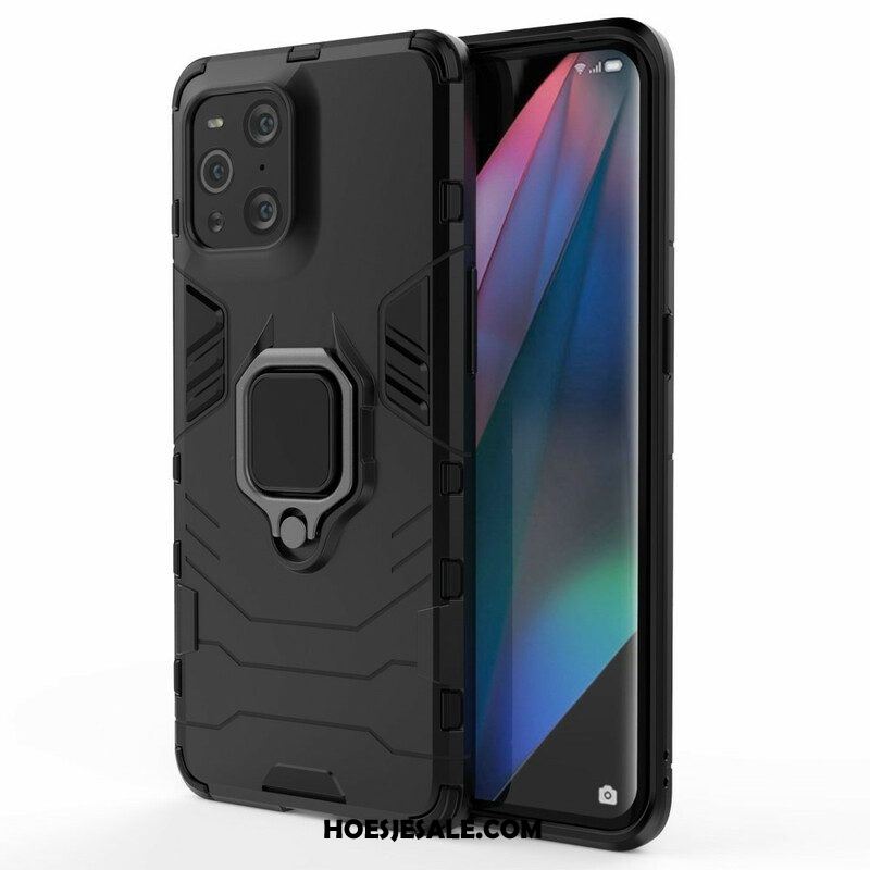 Hoesje voor Oppo Find X3 Pro Ringbestendig