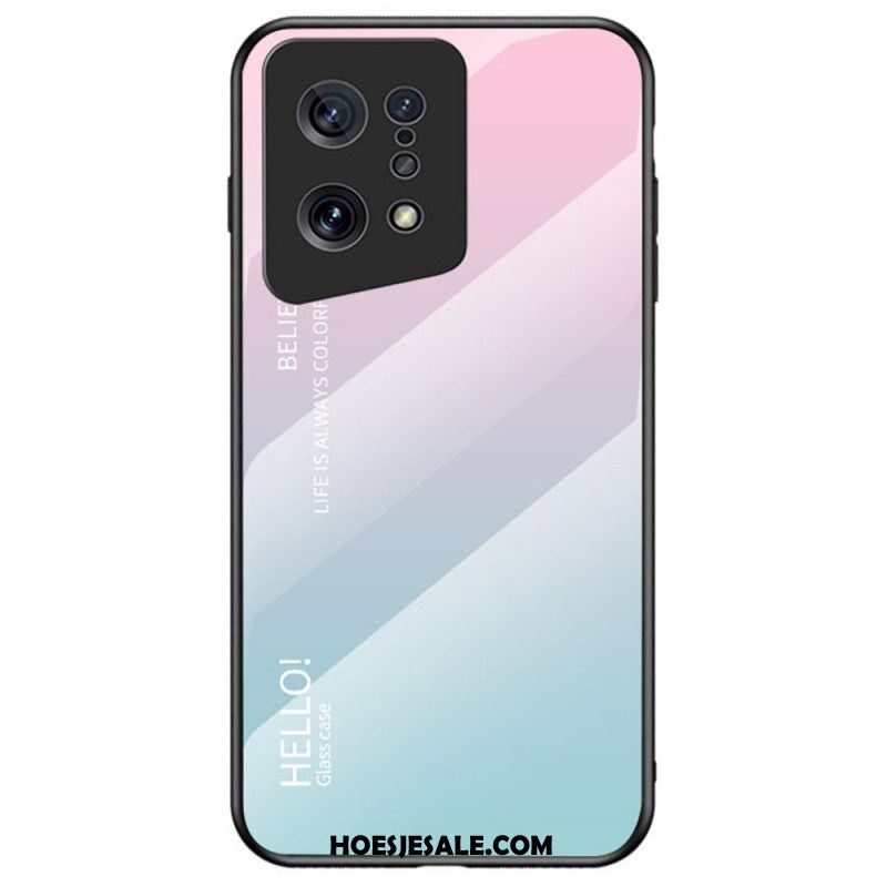 Hoesje voor Oppo Find X5 Gehard Glas Hallo