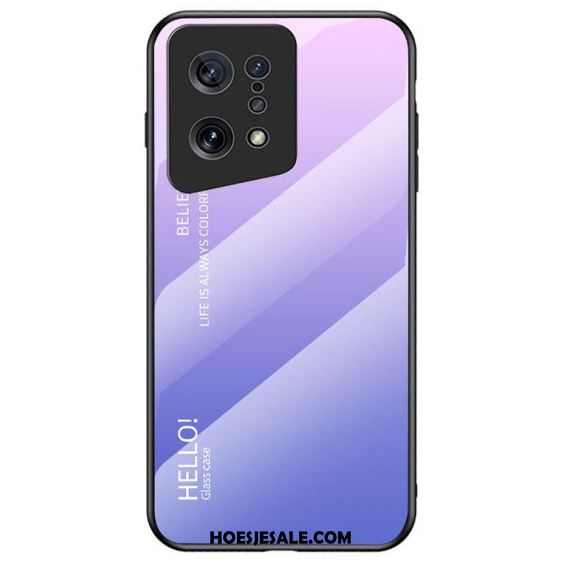 Hoesje voor Oppo Find X5 Gehard Glas Hallo