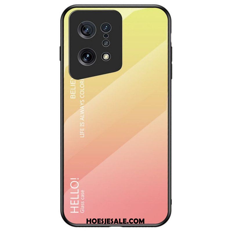 Hoesje voor Oppo Find X5 Gehard Glas Hallo