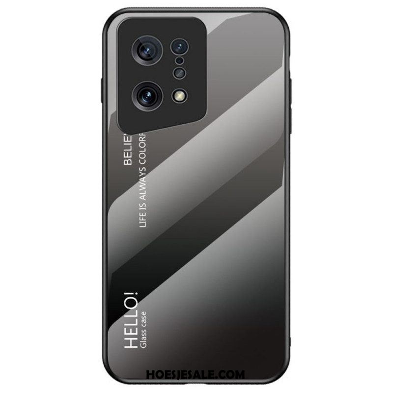 Hoesje voor Oppo Find X5 Gehard Glas Hallo