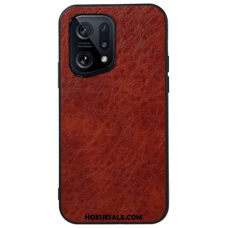 Hoesje voor Oppo Find X5 Leer-effect