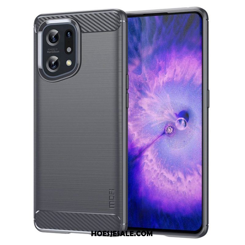 Hoesje voor Oppo Find X5 Mofi Geborsteld Koolstofvezel