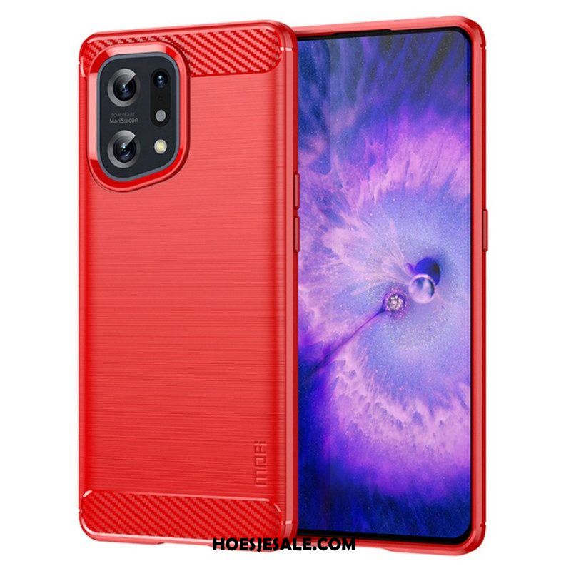 Hoesje voor Oppo Find X5 Mofi Geborsteld Koolstofvezel