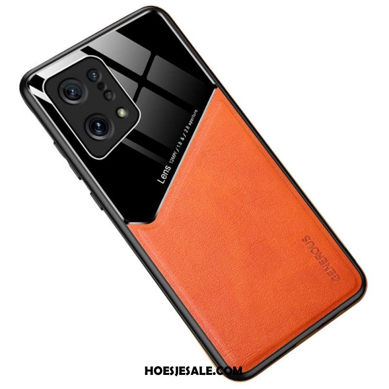 Hoesje voor Oppo Find X5 Premium Kunstleer